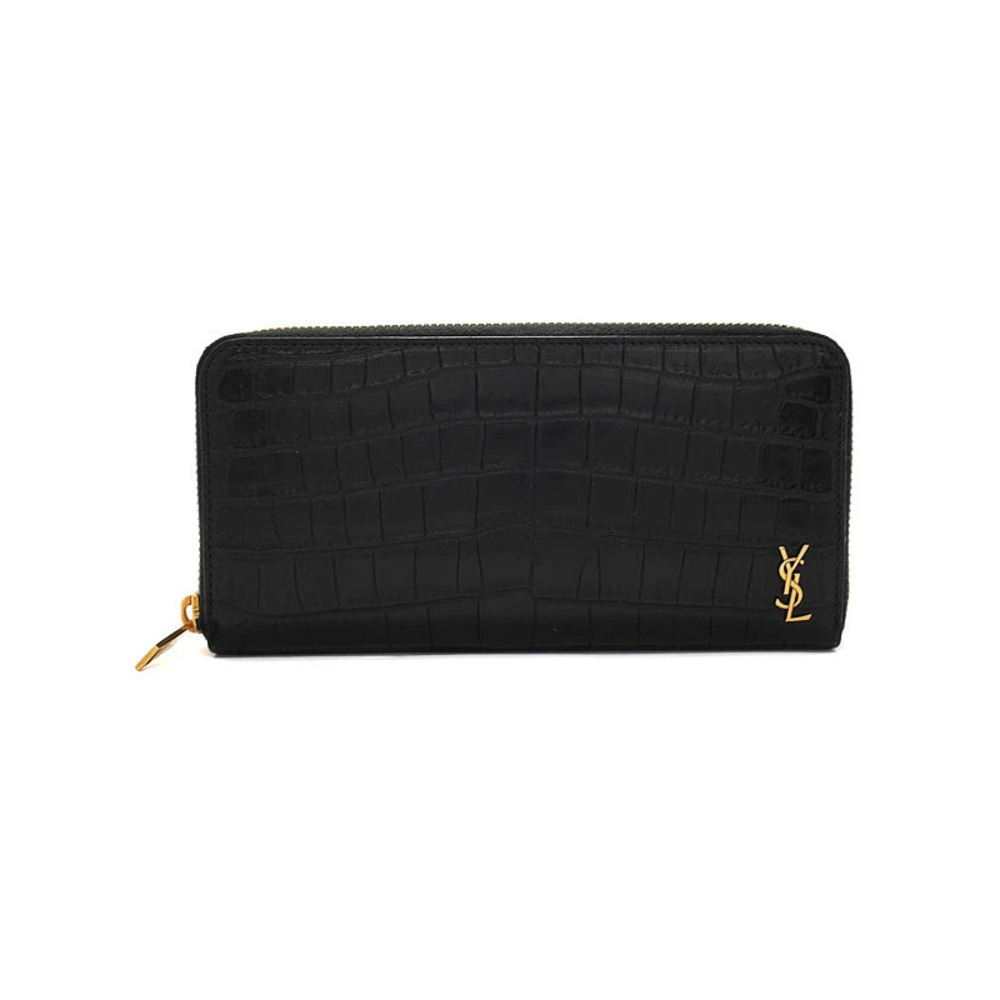 SAINT LAURENT Paris Monogram Zip Around Wallet Round Zipper Long